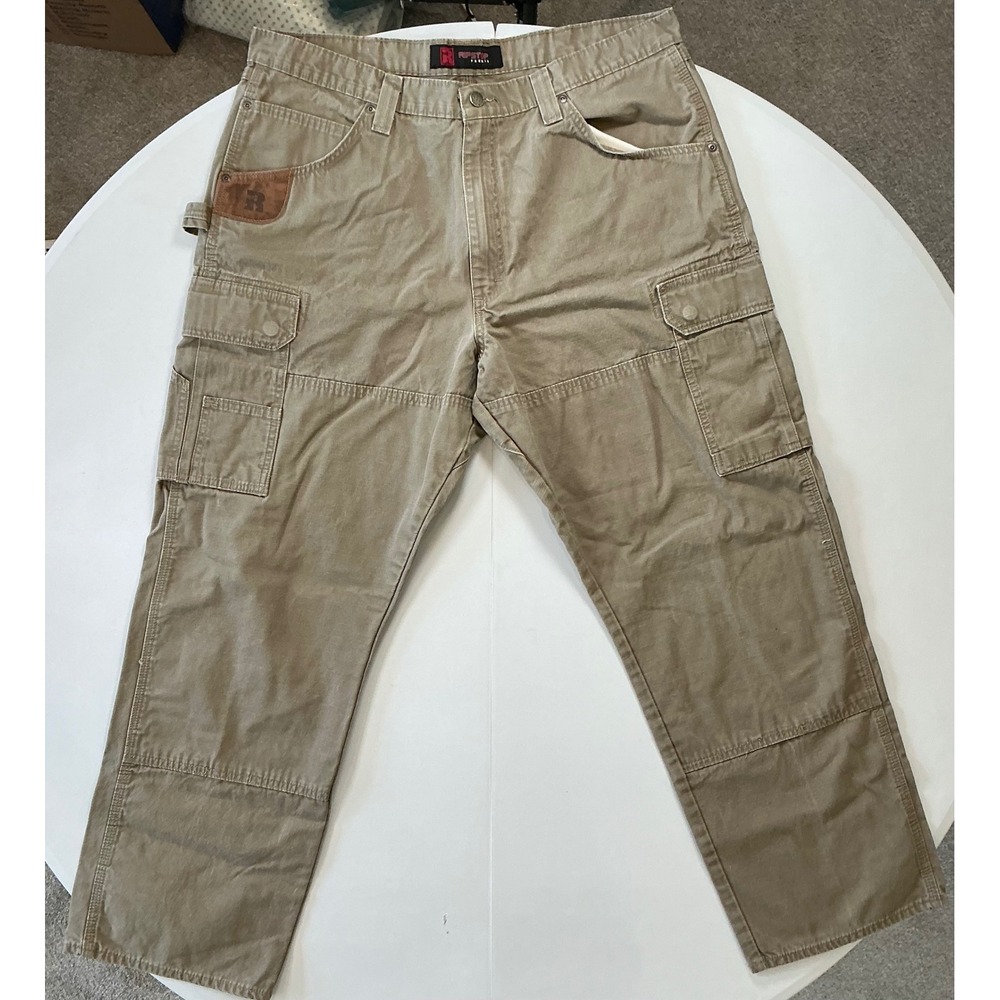 Wrangler Riggs Workwear Cargo Pants Mens 38x30 Tan Ripstop Utility Gorpcore
